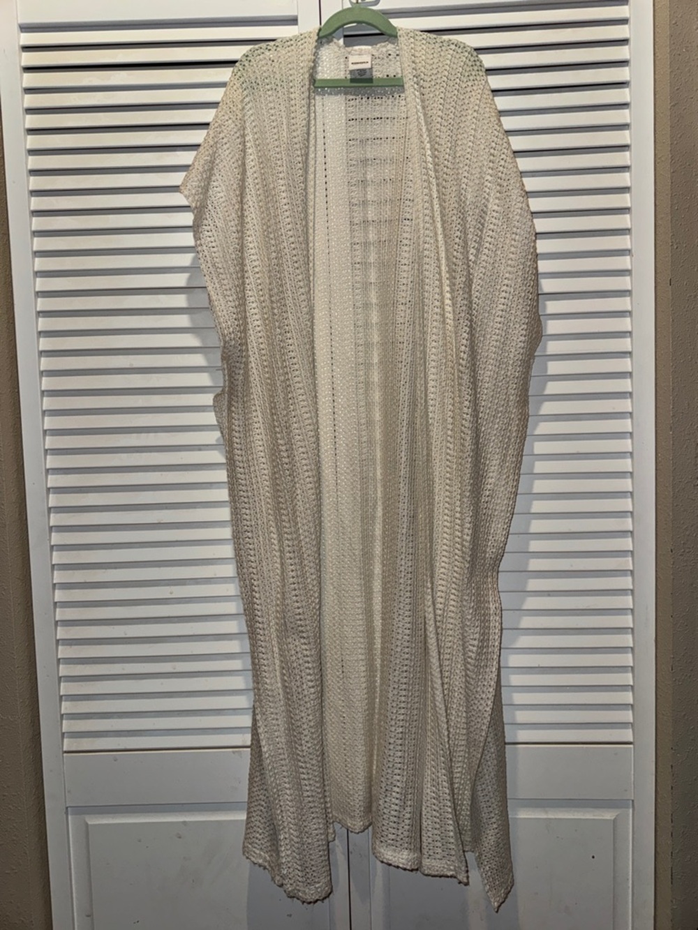 Sonoma Ivory Open-Knit Duster Cardigan